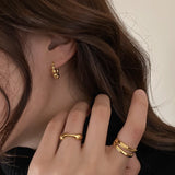 925 Silver Round Beads Hoop Earrings Minimalist Fashionable Earrings