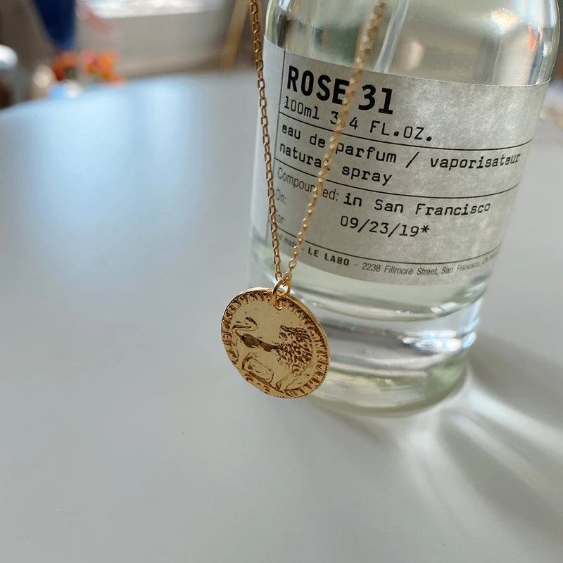 925 Silver Lion Pendant Necklace Creative Western Style Jewelry