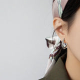 925 Silver Round Hoop Earrings Geometric Women Minimalist Jewelry