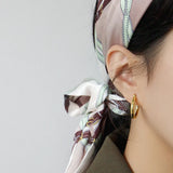 925 Silver Round Hoop Earrings Geometric Women Minimalist Jewelry