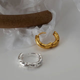 925 Silver Textured Small Hoop Earrings Women Minimalist Office Jewelry