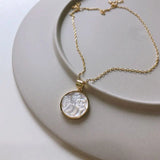 925 Silver Shell Angel Baby Necklace Round Women Pendant