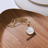 925 Silver Shell Angel Baby Necklace Round Women Pendant