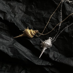 Sterling Silver Shell Conch Pendant Necklace Nordic Style