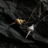 Sterling Silver Shell Conch Pendant Necklace Nordic Style