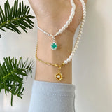 925 Silver Shell Pearl Pendant Necklace Asymmetrical Twist Chain Jewelry