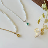 925 Silver Shell Pearl Pendant Necklace Asymmetrical Twist Chain Jewelry