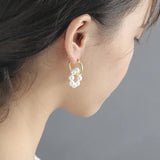 925 Silver Shell Pearl Wreath Drop Earrings for Women