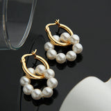 925 Silver Shell Pearl Wreath Drop Earrings for Women