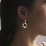 925 Silver Shell Pearl Wreath Drop Earrings for Women