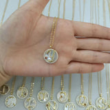 925 Silver Shell Zircon Alphabet Necklace for Women