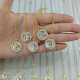 925 Silver Shell Zircon Alphabet Necklace for Women
