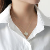 925 Silver Shell Zircon Alphabet Necklace for Women