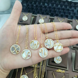 925 Silver Shell Zircon Alphabet Necklace for Women
