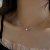 925 Silver Shine Zircon Necklace Pendant for Women