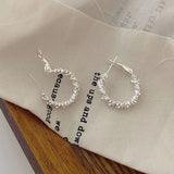 925 Silver Cauliflower Hoop Earrings for Women Minimalist Silver Earring Gift