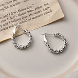 925 Silver Cauliflower Hoop Earrings for Women Minimalist Silver Earring Gift
