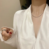 925 Sterling Silver Shine Sand Chain Choker Necklace for Women