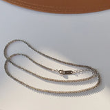925 Sterling Silver Shine Sand Chain Choker Necklace for Women