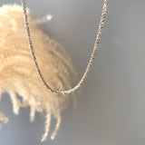 925 Sterling Silver Shine Sand Chain Choker Necklace for Women