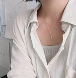 925 Silver Key Pendant Necklace Frosty Style Necklace