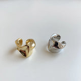925 Silver Single Irregular Clip Earrings Exaggeration Jewelry