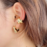 925 Silver Single Irregular Clip Earrings Exaggeration Jewelry