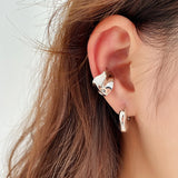 925 Silver Single Irregular Clip Earrings Exaggeration Jewelry