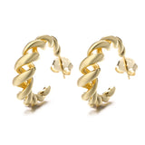925 Silver Spiral Weave Stud Earrings Women Twist Line Western Style Jewelry