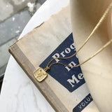 925 Silver Square Rose Flower Pendant Necklace for Women