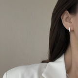 925 Silver Square Hoop Earrings Minimalist Statement Jewelry
