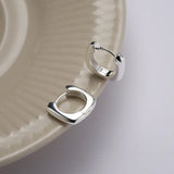 925 Silver Square Hoop Earrings Minimalist Statement Jewelry