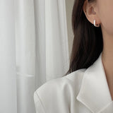 925 Silver Square Hoop Earrings Minimalist Statement Jewelry