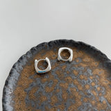 925 Silver Square Hoop Earrings Minimalist Statement Jewelry