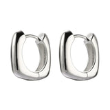 925 Silver Square Hoop Earrings Minimalist Statement Jewelry