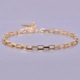 925 Silver Thick Square Chain Bracelets Women Fashion Jewelry