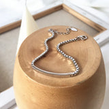 925 Silver Box Chain Bracelet Minimalist Jewelry Gift