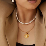 925 Silver T O Buckle Figure Necklace Western Style Fashionable Pendant Necklace