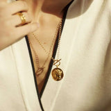 925 Silver T O Buckle Figure Necklace Western Style Fashionable Pendant Necklace