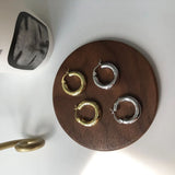 925 Silver Thick Hollow Tube Hoop Earrings Glossy Minimalist Style