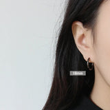 925 Silver Thick Tube Hoop Earrings High Circle Anti-allergy Party Jewelry