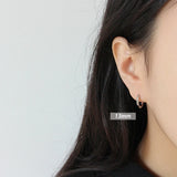 925 Silver Thick Tube Hoop Earrings High Circle Anti-allergy Party Jewelry