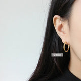 925 Silver Thick Tube Hoop Earrings High Circle Anti-allergy Party Jewelry