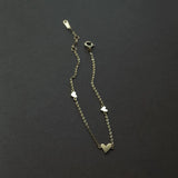925 Silver Three Heart Bracelets Glossy Bright 14K Birthday Jewelry