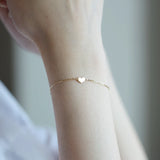 925 Silver Three Heart Bracelets Glossy Bright 14K Birthday Jewelry