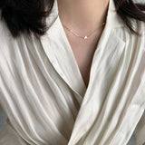 925 Silver 3 Heart Choker Necklace for Women Glossy Clavicle Necklace