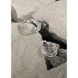 925 Silver 3 Layer Hoop Earrings for Women Statement Jewelry