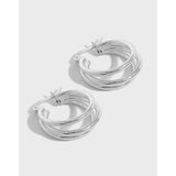 925 Silver 3 Layer Hoop Earrings for Women Statement Jewelry