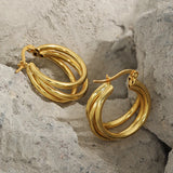 925 Silver 3 Layer Hoop Earrings for Women Statement Jewelry