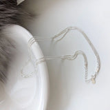 925 Silver 3 Layers Bead Chain Choker Necklace Minimalist Jewelry
